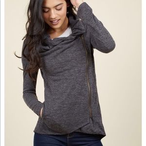 ModCloth Airport Greeting Cardigan in Charcoal